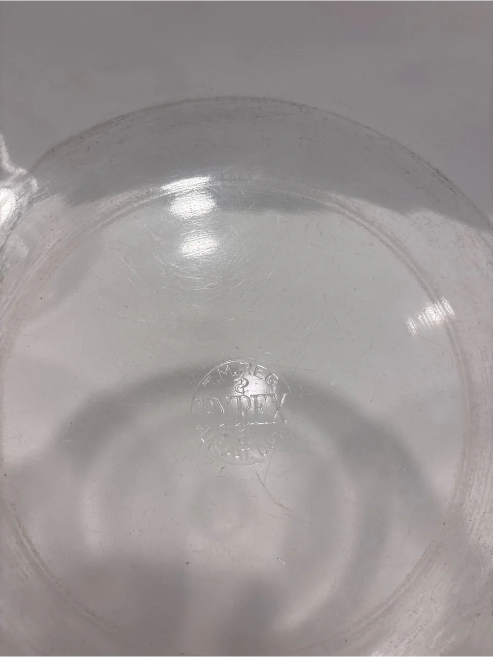 Clear Glass Lidded Pyrex vintage casserole - Floral Etch